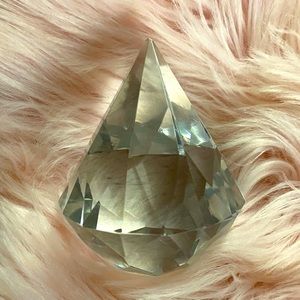 Large Diamond Crystal Paperweight GLAM Office Decor 🌈